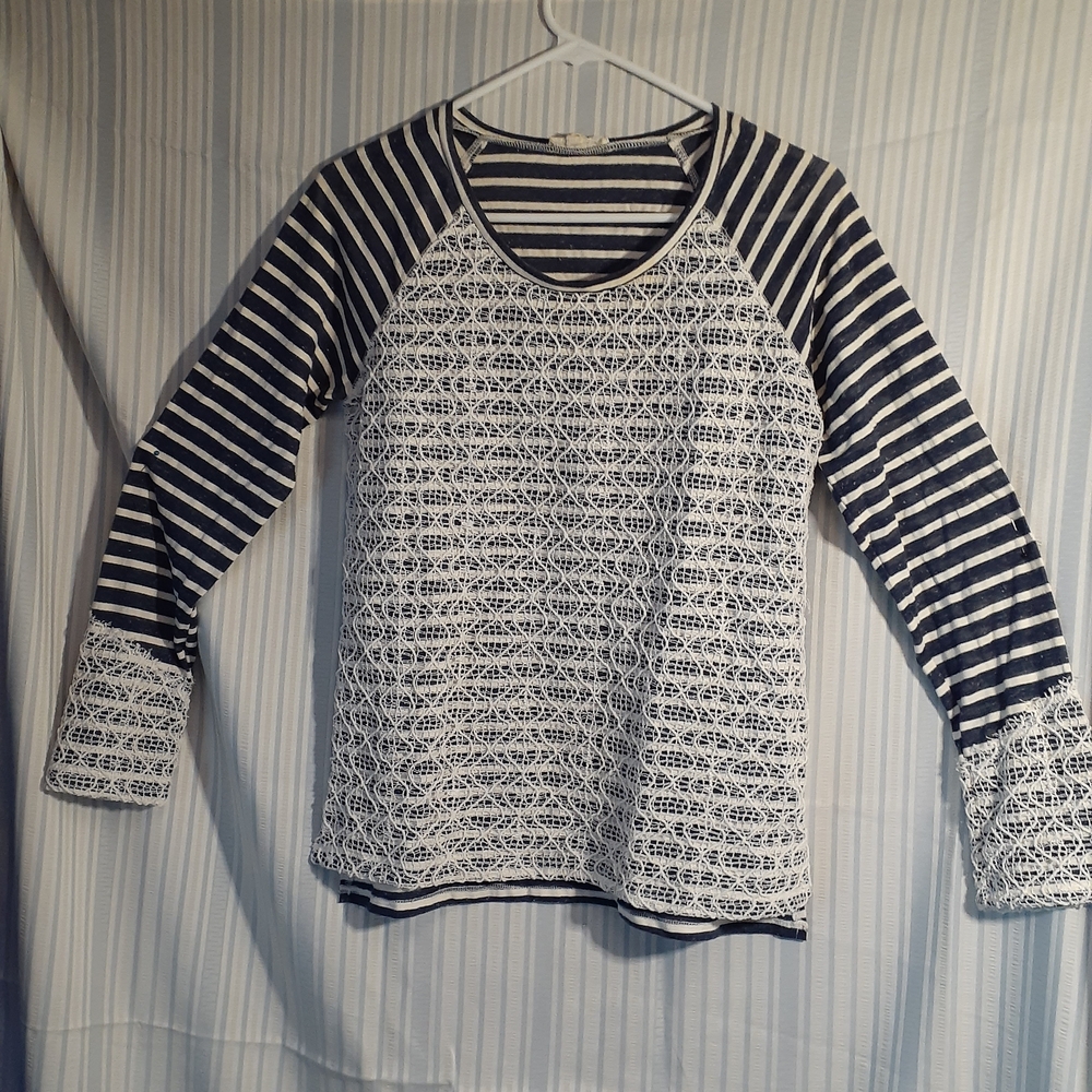 Hem & Thread Striped Navy and Cream Tee